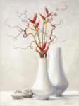 Willow Twigs with Red Flowers