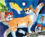 Nice Kitty�s Dream with Moon Fis