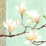 Magnolias on Turquoise