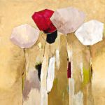 White Flowers with Red