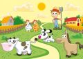 Farmer i zwierzaki - fototapeta