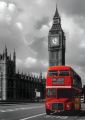 Londyn, Anglia - Red Bus - plakat