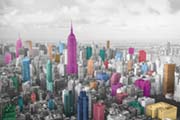 Manhattan - coloured skyline