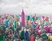 Manhattan - coloured skyline