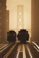 SAN FRANCISCO two cable cars sepia