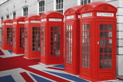 LONDON phoneboxes union flag