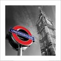 Big Ben & Underground Sign - reprodukcja