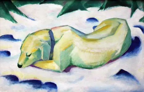 Franz Marc Dog Lying in the Snow (1911) - plakat