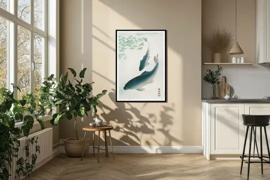 Ohara Koson Carp or Koi (1926) - plakat