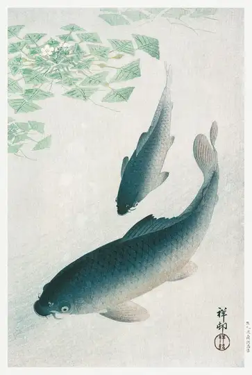 Ohara Koson Carp or Koi (1926) - plakat