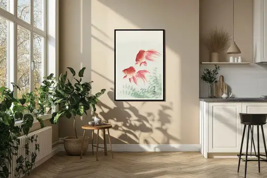 Ohara Koson Two veil goldfish (1926) - plakat