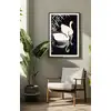 Ohara Koson White Chinese Geese Swimming by Reeds - plakat