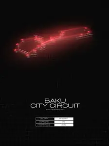 Red bull ring, Baku, black - plakat