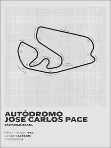 Red bull ring, Interlagos, gray - plakat