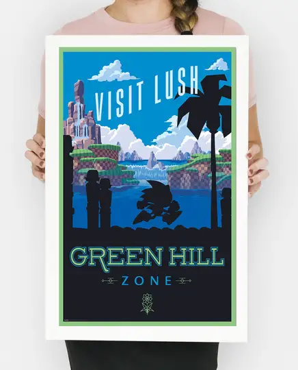 Sonic Visit Lush Green Hill Zone - plakat - Galeria Plakatu