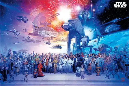 Star Wars Gwiezdne Wojny Wszyscy Bohaterowie - plakat
