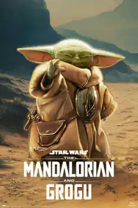 Mandalorian i Grogu Bohaterowie Star Wars Gwiezdne Wojny - plakat