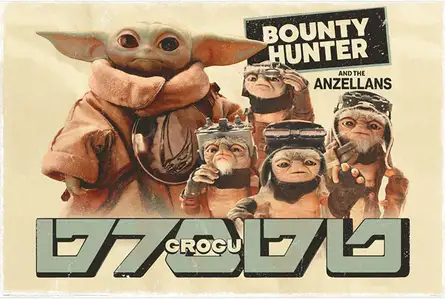 Mandalorian i Grogu Łowcy Głów Star Wars Gwiezdne Wojny - plakat