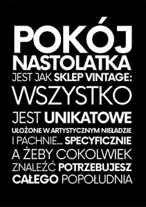 Pokój nastolatka jest jak sklep vintage -czarny - plakat