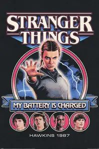 Stranger Things 5 My Battery Is Charged - plakat