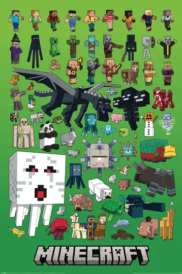 Minecraft Bohaterowie - plakat - Galeria Plakatu