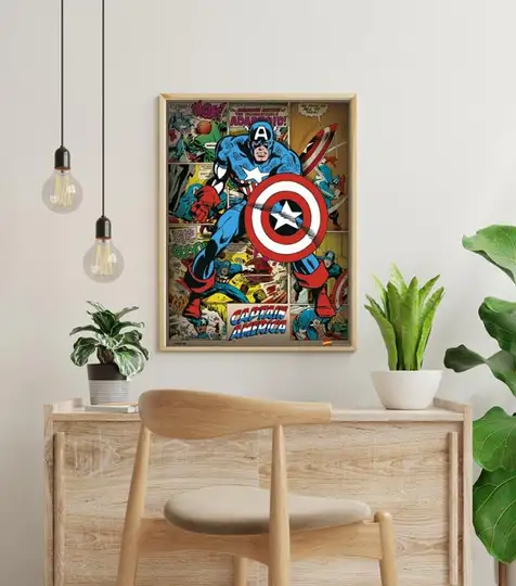 Marvel Comics - Kapitan Ameryka Retro - plakat - Galeria Plakatu