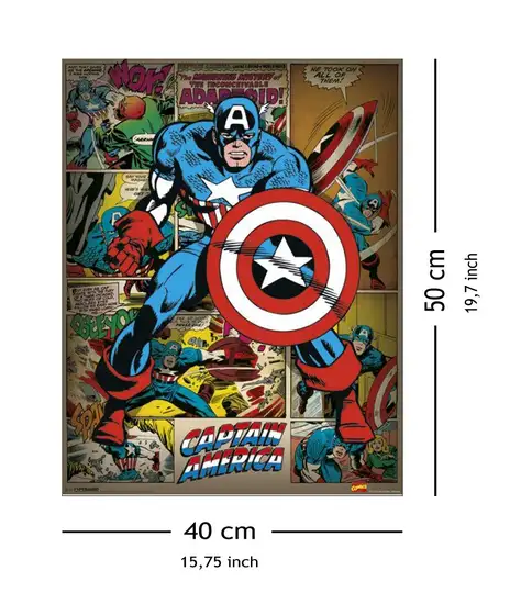 Marvel Comics - Kapitan Ameryka Retro - plakat - Galeria Plakatu