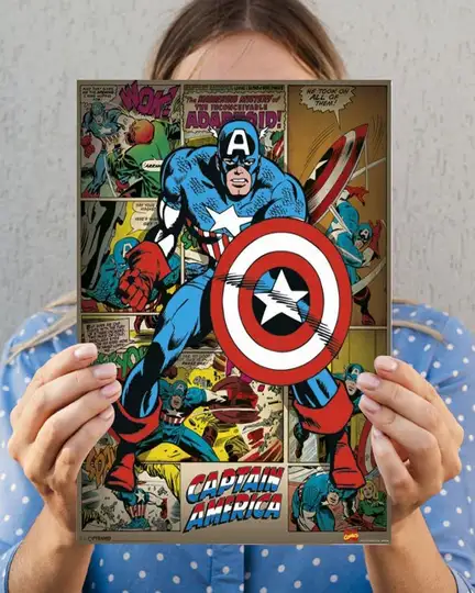 Marvel Comics - Kapitan Ameryka Retro - plakat - Galeria Plakatu