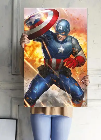 Marvel Kapitan Ameryka Retro - plakat - Galeria Plakatu