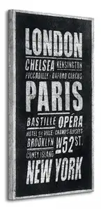 London, Paris, New York  - Obraz na płótnie