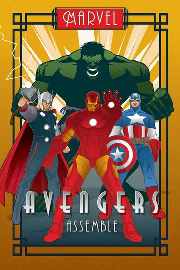 Marvel Avengers Grupa Art Deco - plakat - Galeria Plakatu