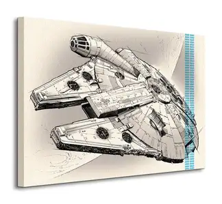 Star Wars Episode VII (Millennium Falcon Pencil Art) - obraz na płótnie