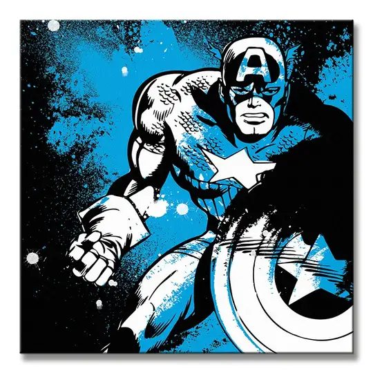 Marvel Kapitan Ameryka (Splatter) - Obraz na płótnie - Galeria Plakatu