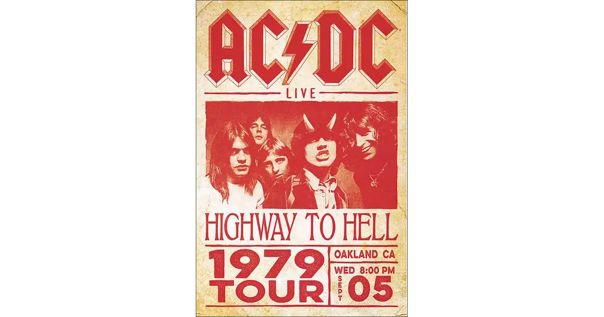 AC/DC Highway To Hell Hell Tour 1979 - plakat - Galeria Plakatu