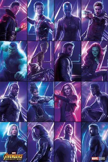 Avengers Infinity War Bohaterowie - plakat - Galeria Plakatu