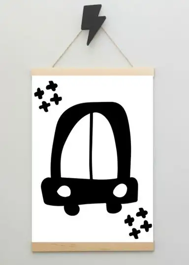 Czarne auto - plakat