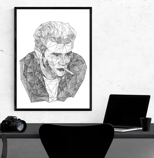 Geometryczny James Dean - plakat