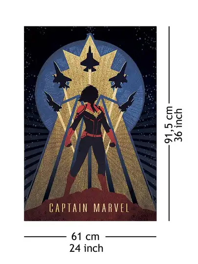 Kapitan Marvel Art Deco - plakat - Galeria Plakatu