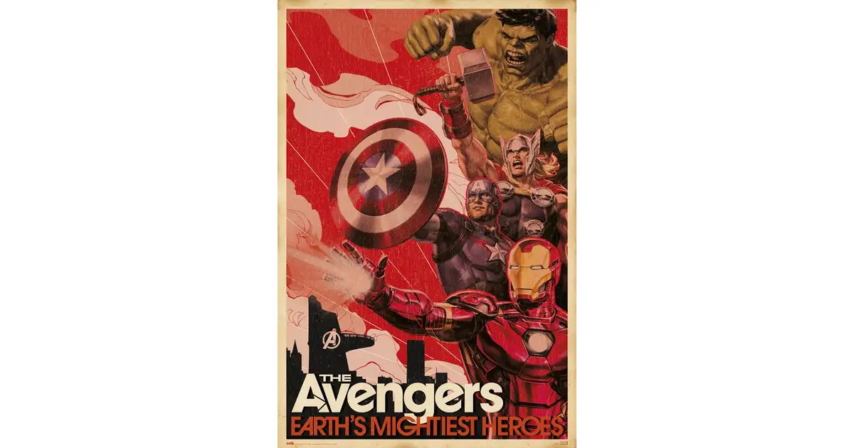 Marvel Avengers Retro - plakat - Galeria Plakatu