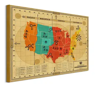 Fantastyczne zwierzęta Mapa - obraz na płótnie