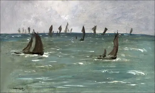 Boats at Berck sur Mer, Edouard Manet - plakat