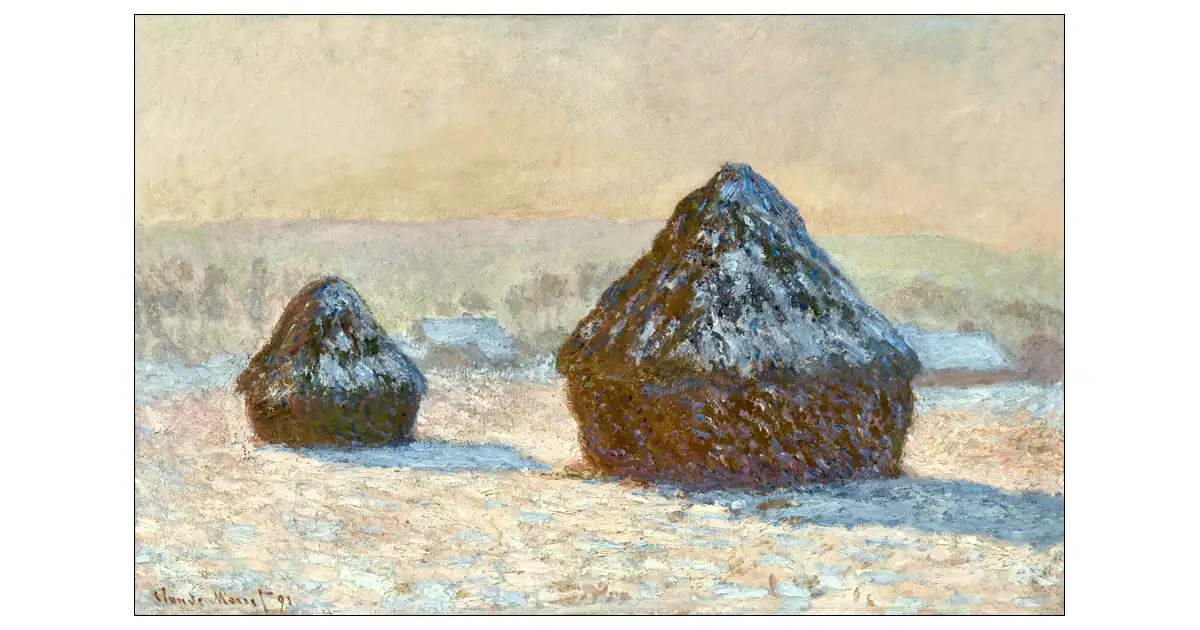 クロード・モネ、MEULES, EFFET DE NEIGE, LE MATIN Wheatstacks, Snow Effect, Morning (Meules, Effet de Neige