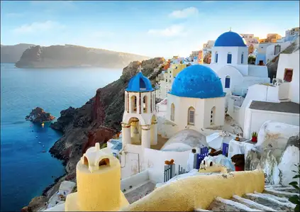 Grecja, Santorini, Oia - plakat