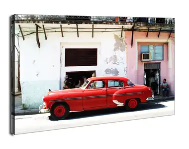 Havana Cuba, cadillac - obraz na płótnie