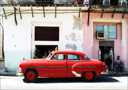 Havana Cuba, cadillac - plakat