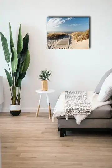 Liście tropikalne, turkusowe neony – obraz na płótnie