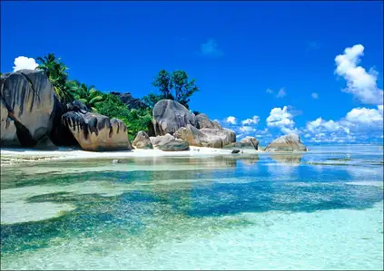 Seszele, plaża - plakat