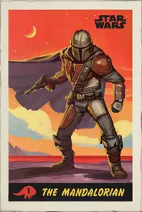 Star Wars The Mandalorian Retro - plakat