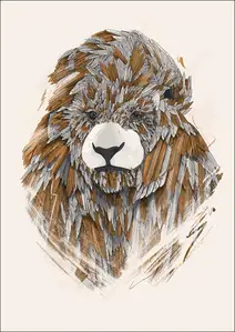 feathered lion - plakat