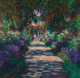 Eine Allee in Monets Garten in Giverny, Claude Monete - plakat